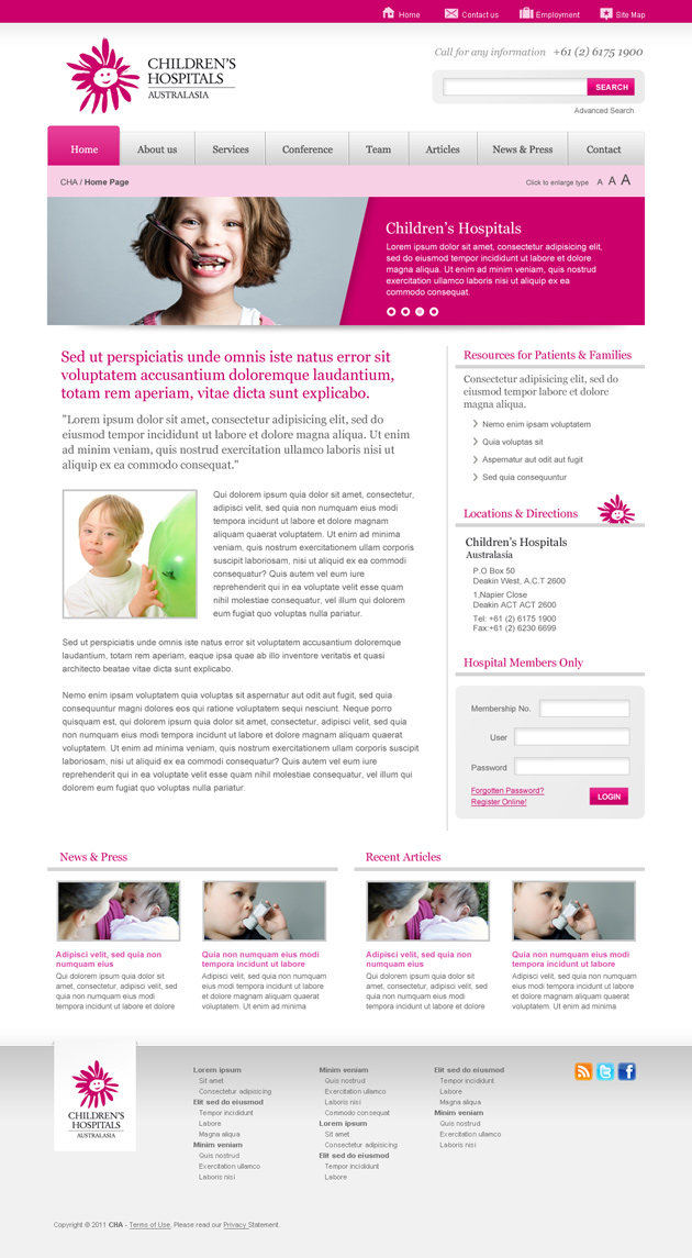 Website Women's Healthcare & Children's Healthcare Australasia