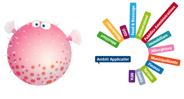 illustration pesce palla guala graphic design